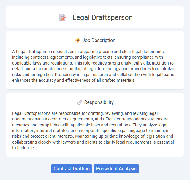 Legal Draftsperson Job Description and Career Detail