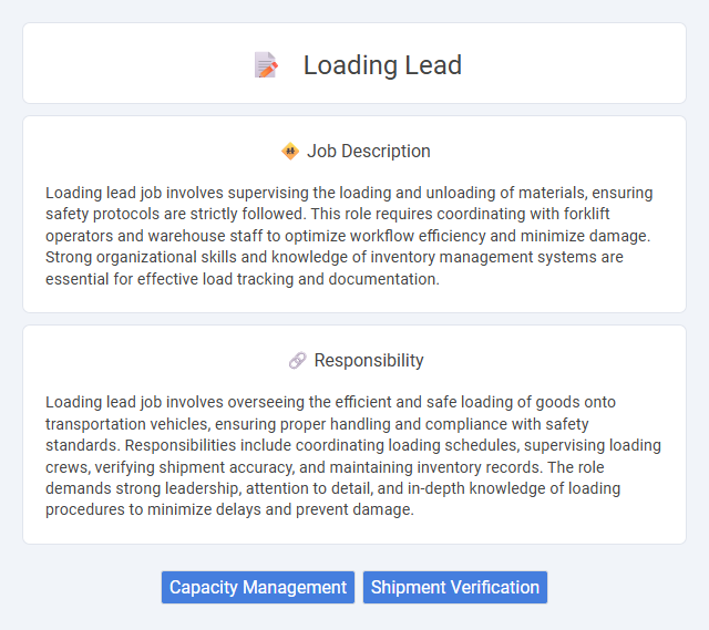 Loading Lead Job Description and Career Detail