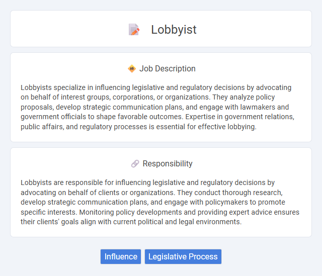 Lobbyist Job Description and Career Detail