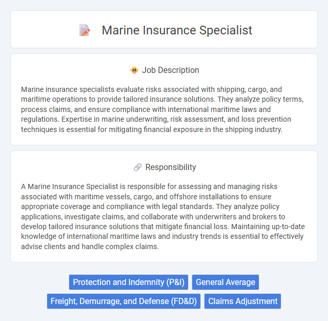 Marine Insurance Specialist Job Description and Career Detail