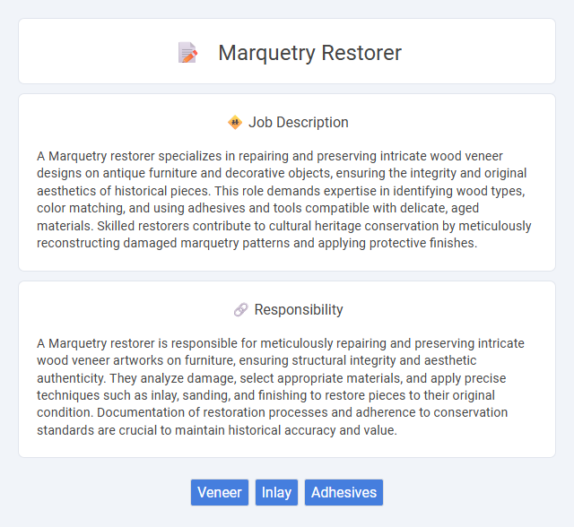 Marquetry Restorer Job Description and Career Detail
