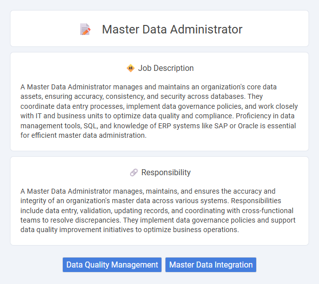 Master Data Administrator Job Description and Career Detail