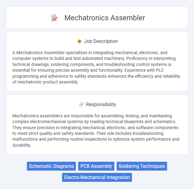 Mechatronics Assembler Job Description and Career Detail