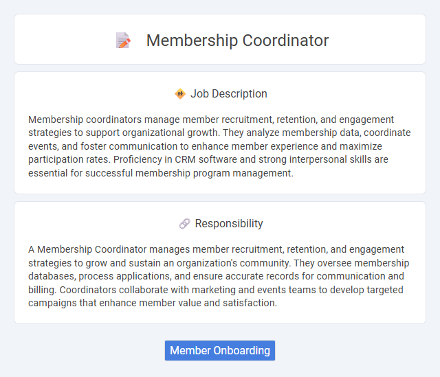 Membership Coordinator Job Description and Career Detail