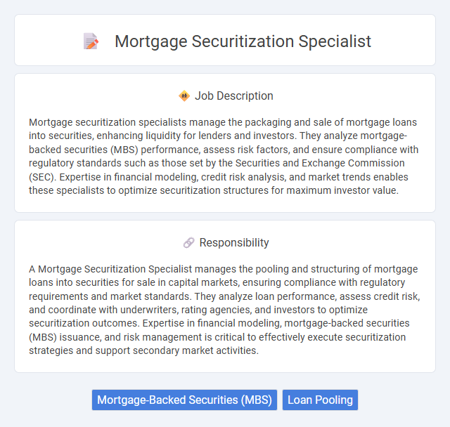 Mortgage Securitization Specialist Job Description and Career Detail