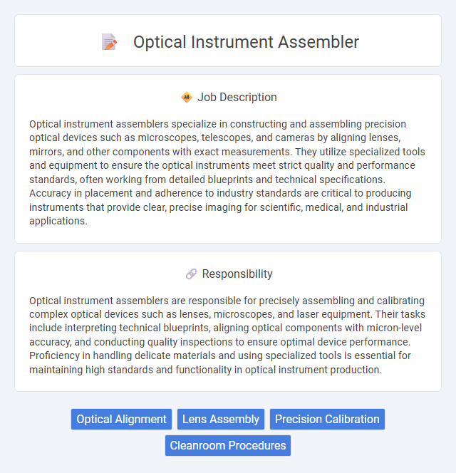 Optical Instrument Assembler Job Description and Career Detail