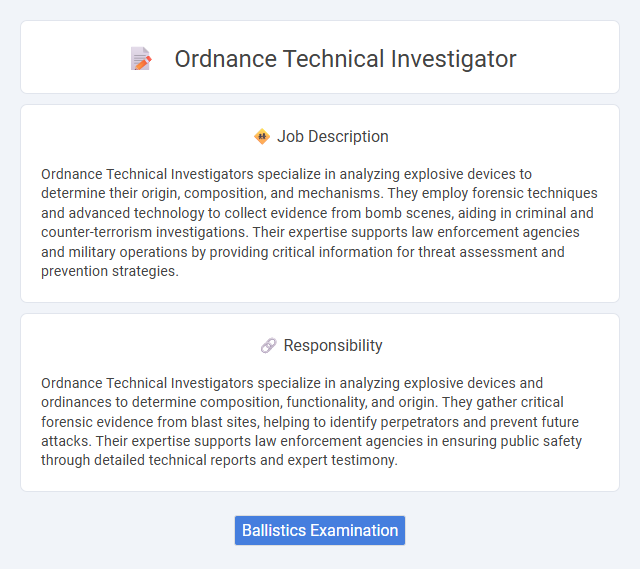 Ordnance Technical Investigator Job Description and Career Detail