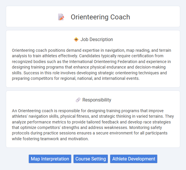 Orienteering Coach Job Description and Career Detail