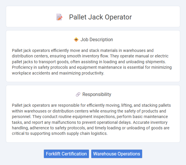 Pallet Jack Operator Job Description and Career Detail