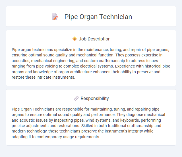 Pipe Organ Technician Job Description and Career Detail