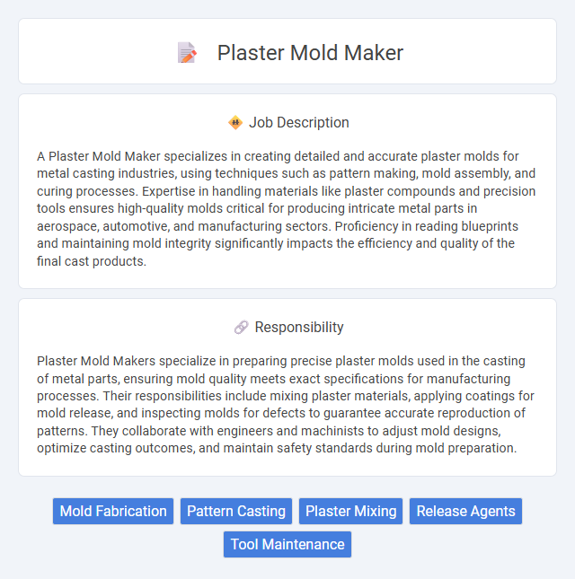 Plaster Mold Maker Job Description and Career Detail