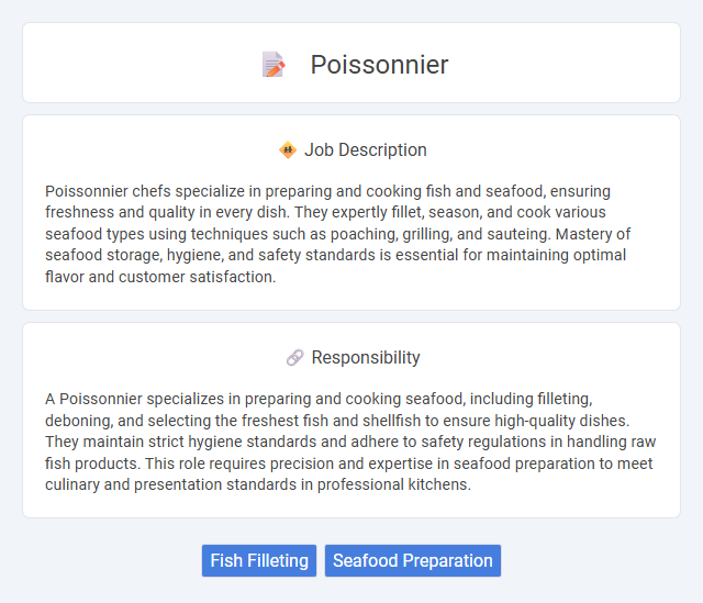 Poissonnier Job Description and Career Detail