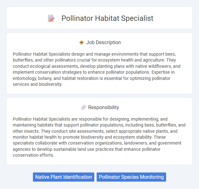 Pollinator Habitat Specialist Job Description and Career Detail