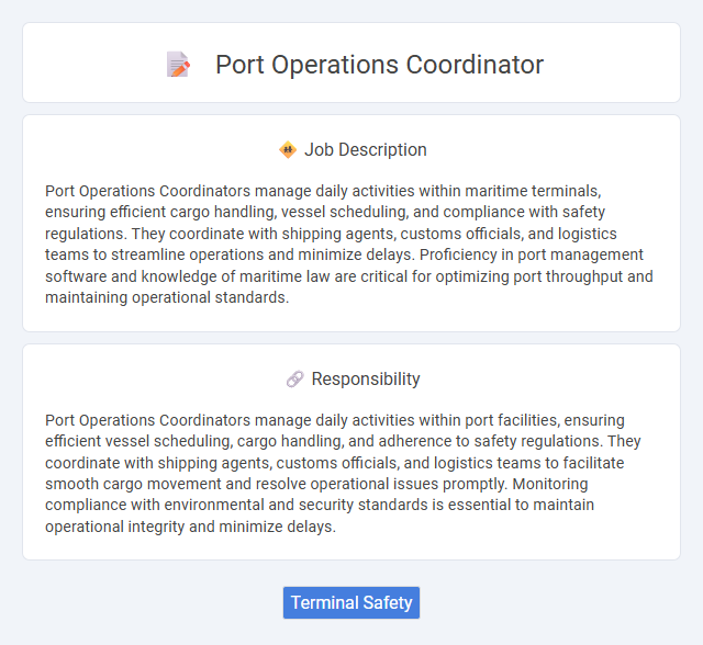 Port Operations Coordinator Job Description and Career Detail