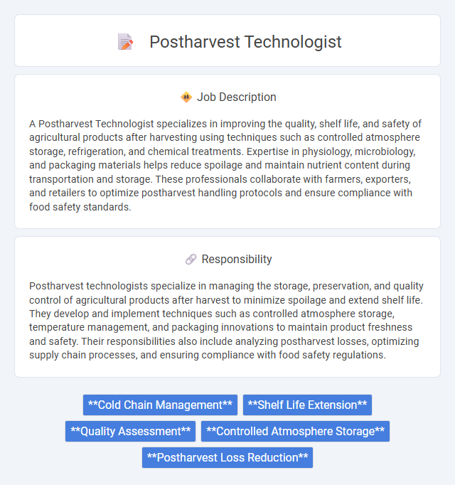 Postharvest Technologist Job Description and Career Detail