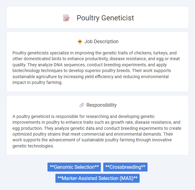 Poultry Geneticist Job Description and Career Detail