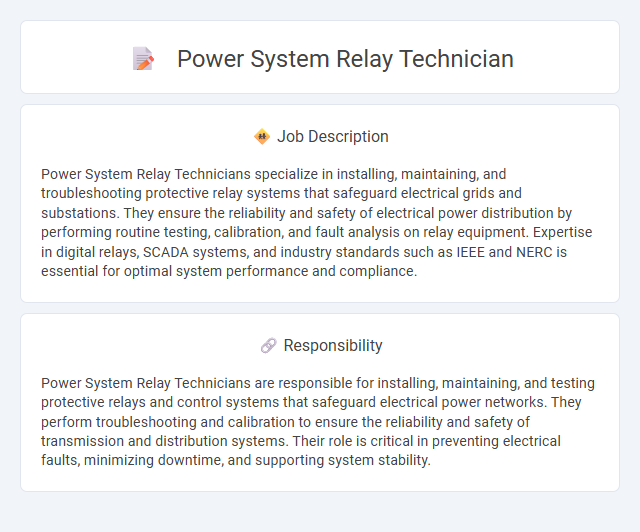 Power System Relay Technician Job Description and Career Detail