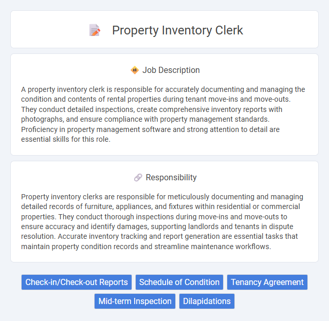 Property Inventory Clerk Job Description and Career Detail