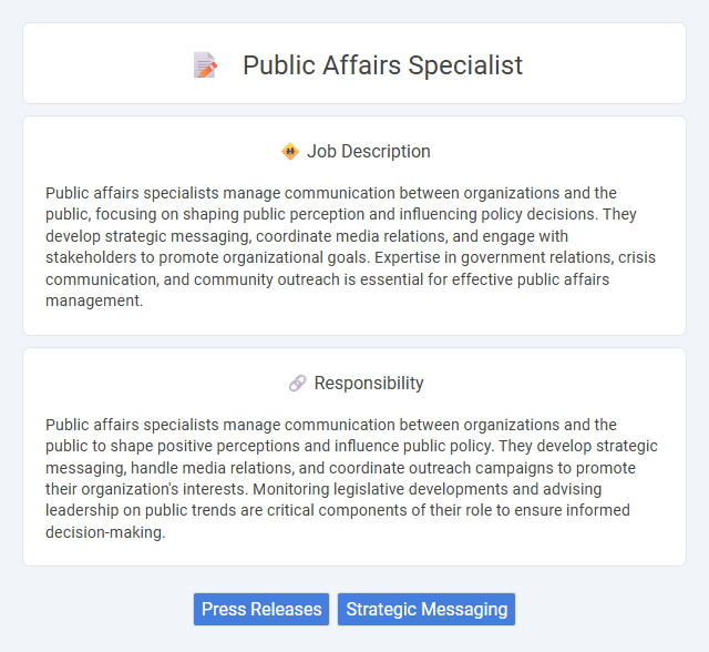 Public Affairs Specialist Job Description and Career Detail