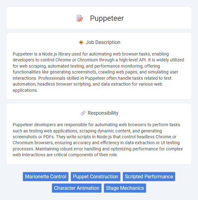 Puppeteer Job Description and Career Detail