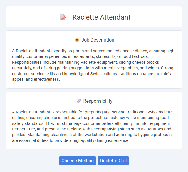 Raclette Attendant Job Description and Career Detail