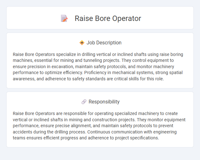 Raise Bore Operator Job Description and Career Detail