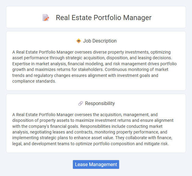 Real Estate Portfolio Manager Job Description and Career Detail