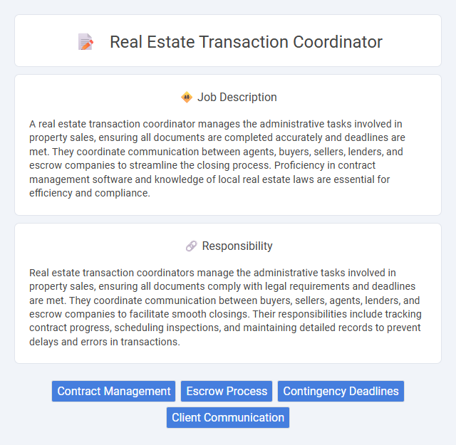 Real Estate Transaction Coordinator Job Description and Career Detail