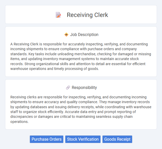 Receiving Clerk Job Description and Career Detail