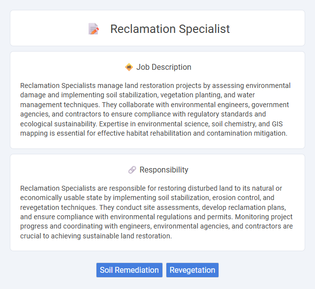 Reclamation Specialist Job Description and Career Detail