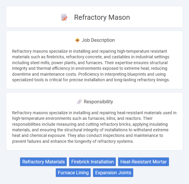 Refractory Mason Job Description and Career Detail