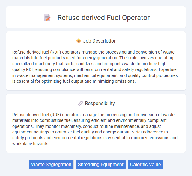 Refuse-Derived Fuel Operator Job Description and Career Detail