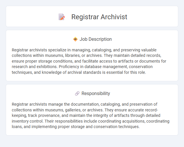 Registrar Archivist Job Description and Career Detail