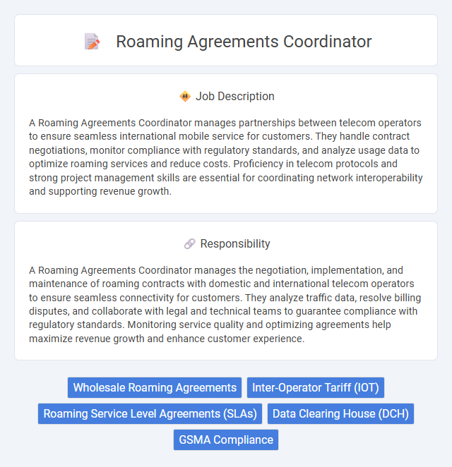 Roaming Agreements Coordinator Job Description and Career Detail