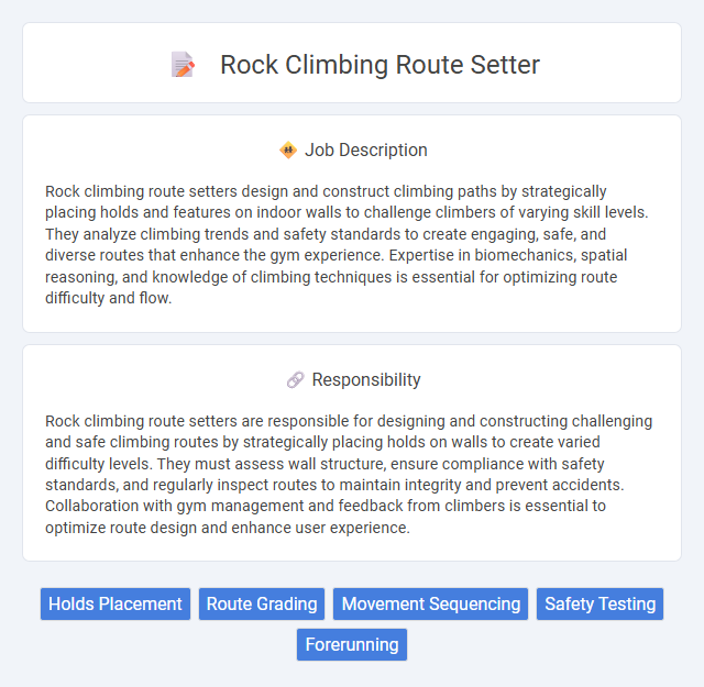 Rock Climbing Route Setter Job Description and Career Detail