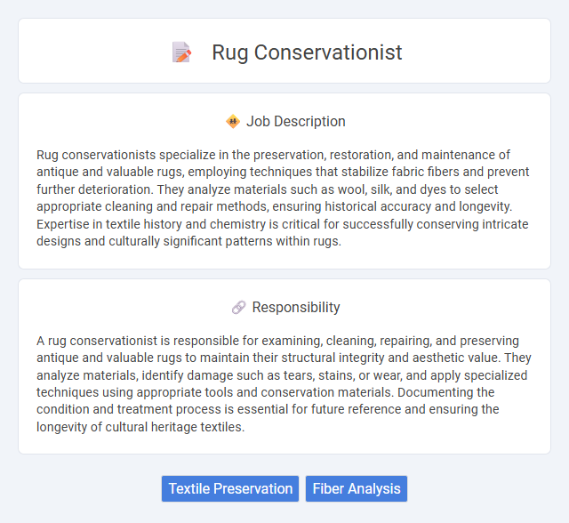 Rug Conservationist Job Description and Career Detail