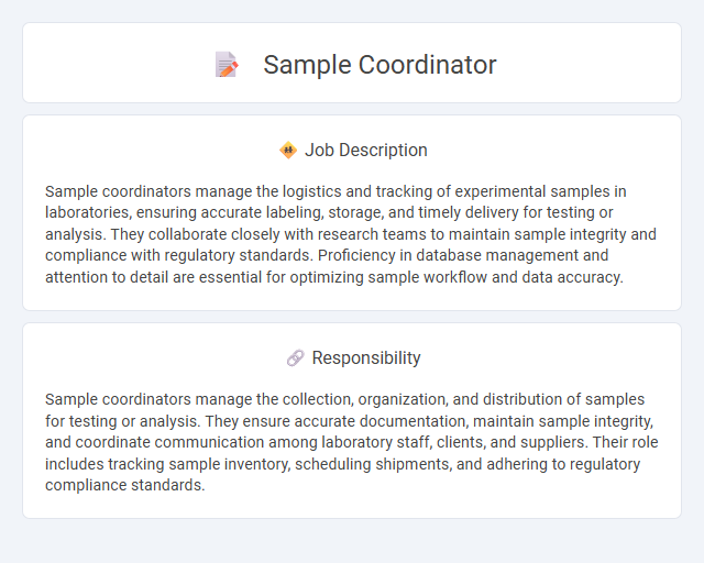 Sample Coordinator Job Description and Career Detail
