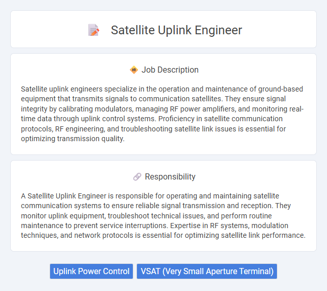 Satellite Uplink Engineer Job Description and Career Detail
