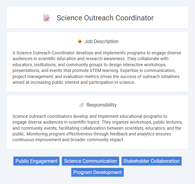 Science Outreach Coordinator Job Description and Career Detail