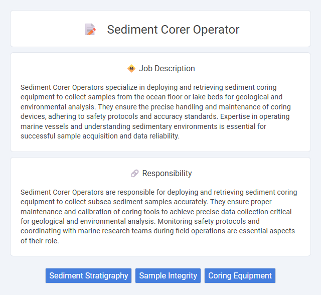 Sediment Corer Operator Job Description and Career Detail