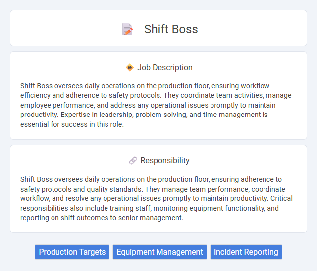 Shift Boss Job Description and Career Detail