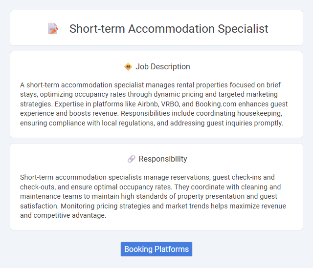Short-Term Accommodation Specialist Job Description and Career Detail