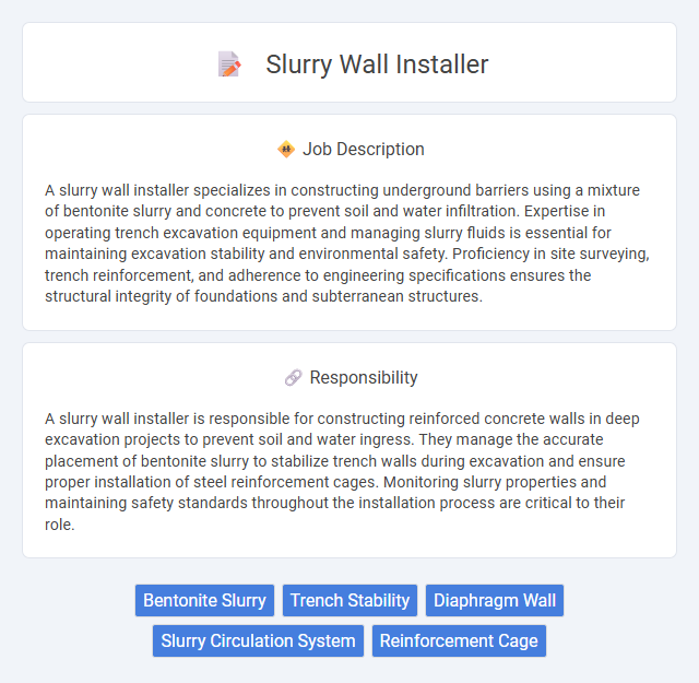Slurry Wall Installer Job Description and Career Detail