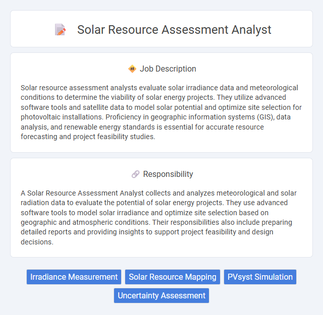 Solar Resource Assessment Analyst Job Description and Career Detail