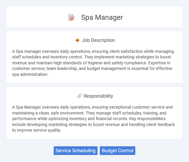 Spa Manager Job Description and Career Detail