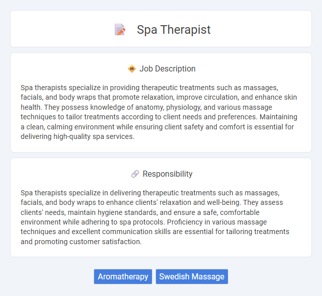 Spa Therapist Job Description and Career Detail