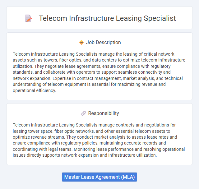 Telecom Infrastructure Leasing Specialist Job Description and Career Detail