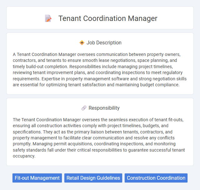 Tenant Coordination Manager Job Description and Career Detail