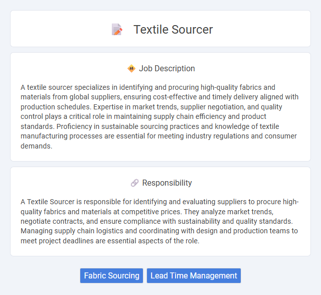 Textile Sourcer Job Description and Career Detail