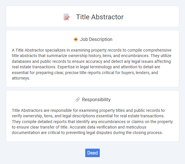 Title Abstractor Job Description and Career Detail